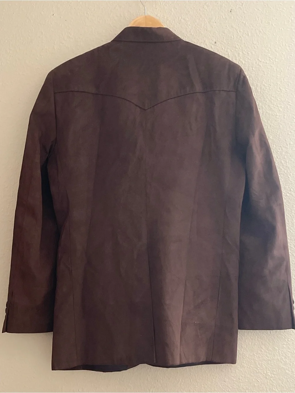 Circle S Western Sport Coat Blazer Brown Faux Suede Blazer - Classic Two-Button
